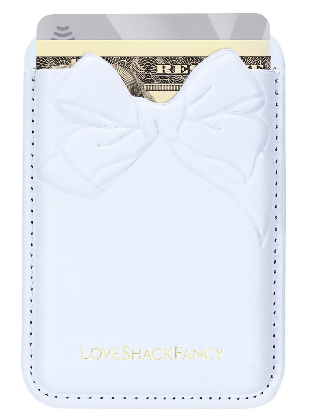 NWT LoveShackFancy x Case-Mate Adhesive Bow Cardholder - Limited Edition- Blue